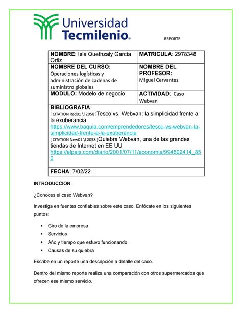 Actividad Numero Tres De La Materia De Operaciones Logisticas Y Cadenas