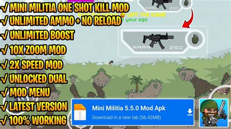 Mini Militia Mod Apk One Shot Kill Mini Militia Mod Menu Mini