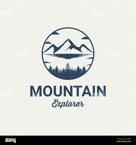 Mountain Logo Outdoor Emblem Circle Adventure Wildlife Pine Tree