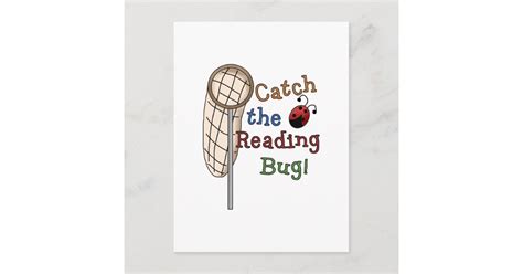 Catch The Reading Bug Tshirts And Ts Postcard Zazzle