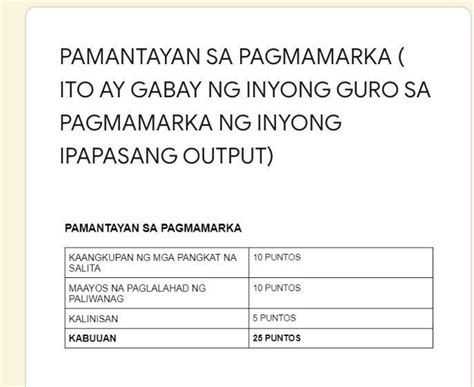 PAMANTAYAN SA PAGMAMARKA ITO AY GABAY NG INYONG GURO SA PAGMAMARKA NG