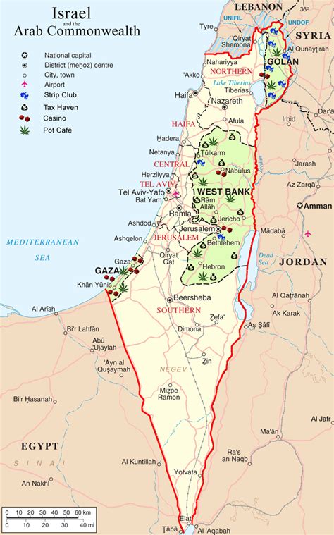 Printable Map Of Israel With Cities
