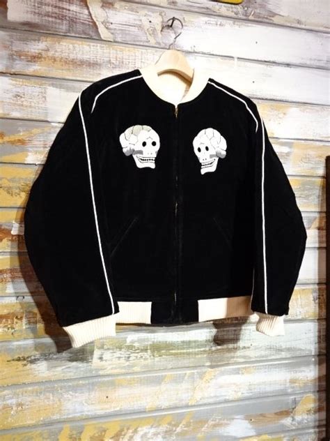 Dappers Lot1665 ”limited Edition Skull Bone Souvenir Jacket”（black×off