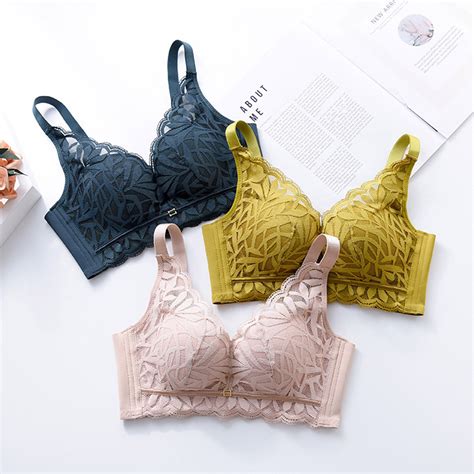 Woman Sexy Bra Without Steel Rings Buttons Sexy Yoga Nursing Bra Lingerie Underwear Pink QILAKOG