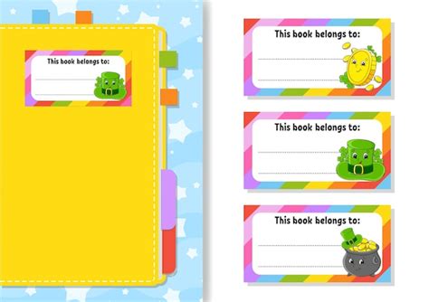 Premium Vector | Book label stickers for kids The rectangular shape ...