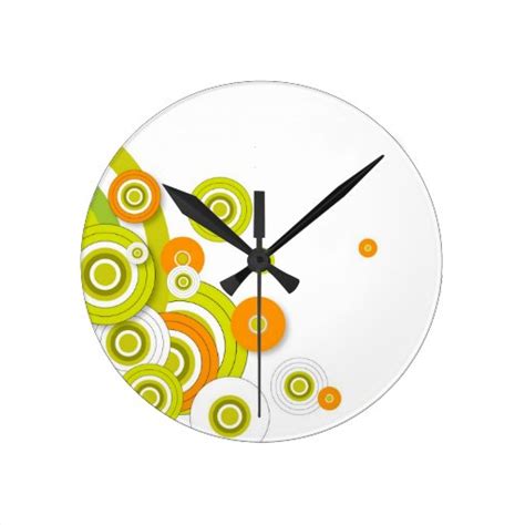 Funky circles on white wall clock