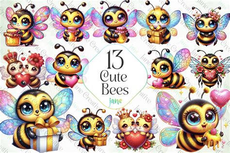 Cute Bees Sublimation Clipart Graphic By Janecreative · Creative Fabrica