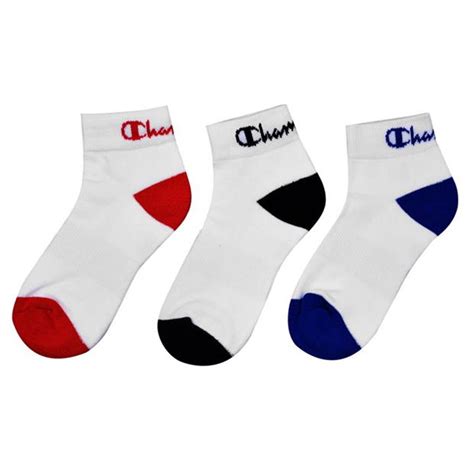 Champion Champion Script 3 Pack Socks Womens Blackbluered8lx