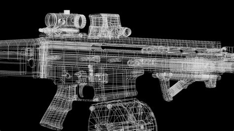 D Model Fn Scar H Lmg With Attachments Highly Detailed Pbr