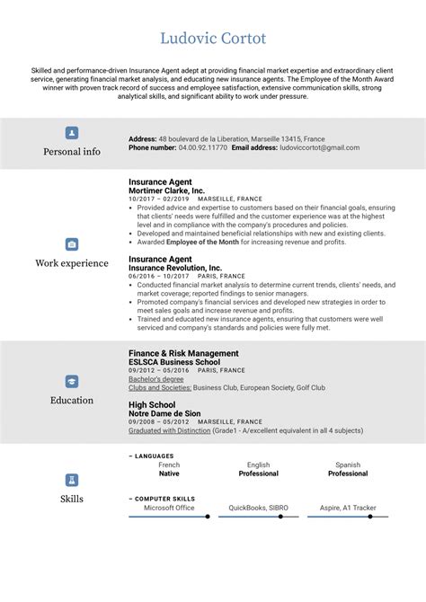 Professional Insurance Broker Resume Examples And Samples 2023