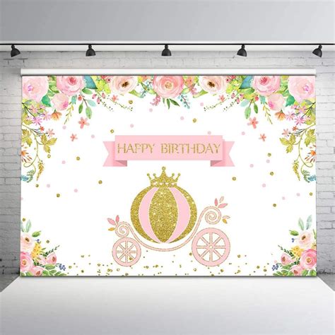 Buy Avezano X Ft Princess Birthday Backdrop Gold And Pink Princess