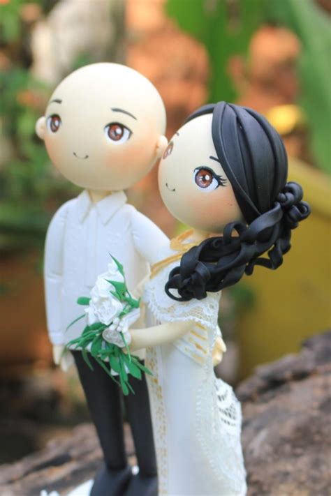 Cambodian And Philippine Wedding Cake Topper Clay Doll Khmer And