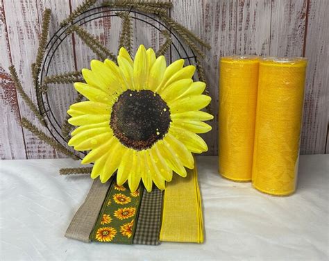 Sunflower Wreath Kit For Door Welcome Wreath Diy Kit Diy Wreath Kit