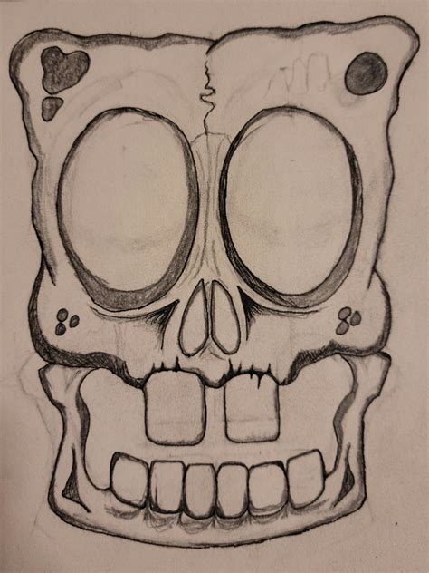 Spongebob Skull Tattoo Sketch Easy Graffiti Drawings Easy Doodle Art