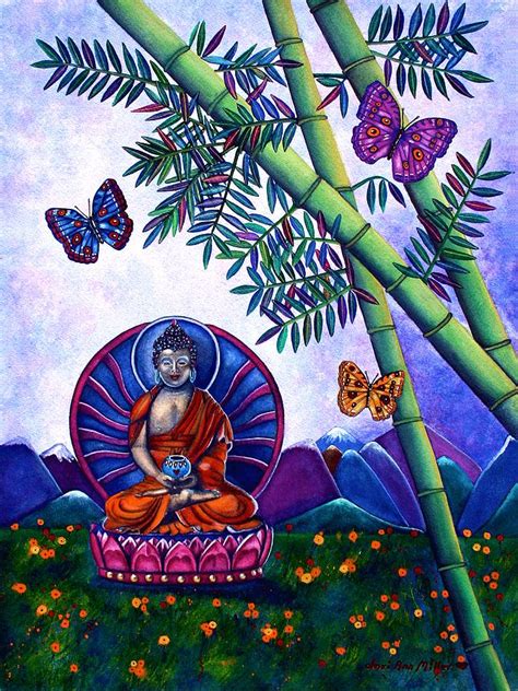 Happy Buddha And Prosperity Bamboo Painting By Lori Miller Fine Art