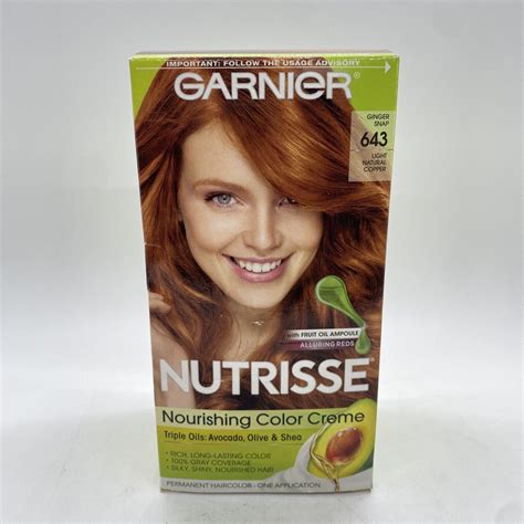 1 Garnier Nutrisse Nourishing Color Creme 643 Light Natural Copper Ginger Snap 603084416172 Ebay