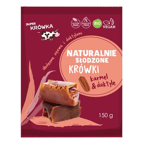 Krówki Karmel i Daktyl Słodzone Agawą bezmleczne bezglutenowe BIO 150g