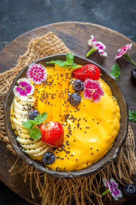 Mango Smoothie Bowl Recipe Step By Step Video Whiskaffair