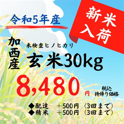 令和5年産 ヒノヒカリ 30kg 玄米 兵庫県の食品