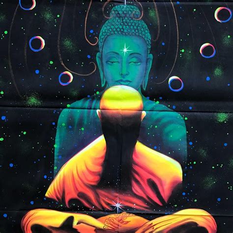 UV Glow Buddha Meditation Painting Made From Fluorescent Colors