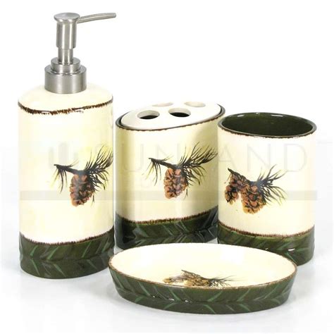 Sunland Home Decor Ba1800 4 Pc Bathroom Set Pine Cone Bathroom