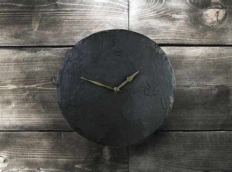 Welsh Slate Wall Clock Map Of The World Slate House