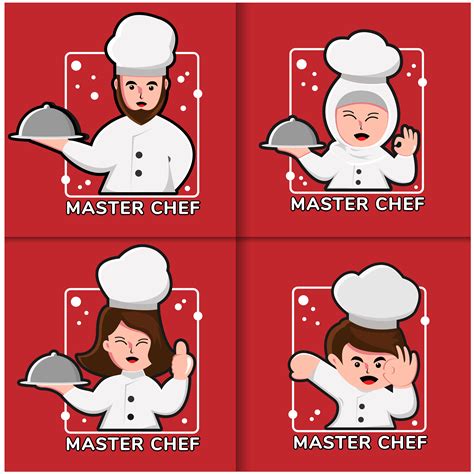 Chef logo design set 1752188 Vector Art at Vecteezy