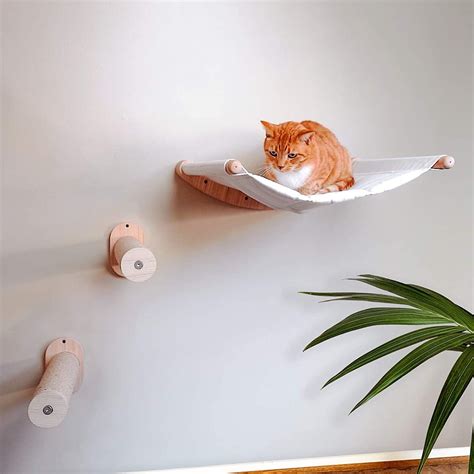 Combo Wall Mounted Cat Hammock With Two Steps Modern Beds Etsy