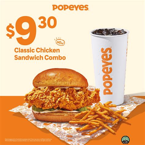 15 May 2023 Onward Popeyes Classic Sandwich Combo Deal Sg