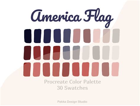 Color Palette Procreate American Flag Gráfico Por Pakka Design Studio