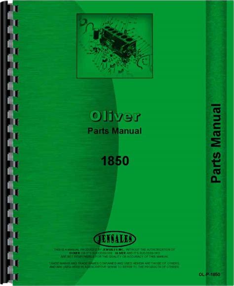 Oliver 1850 Tractor Parts Manual