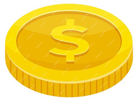 Premium Vector Golden Dollar Coin Cartoon Icon Money Symbol Isolated