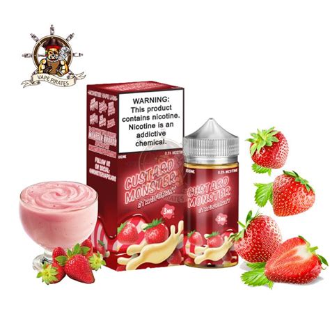 Custard Monster Strawberry Custard Vape Juice 100ml Super V Pirates