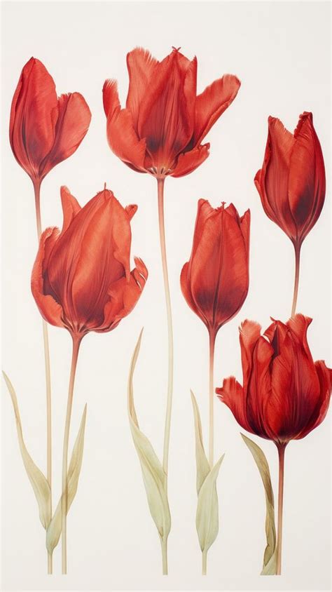 Real Pressed Red Tulip Flowers Free Photo Rawpixel