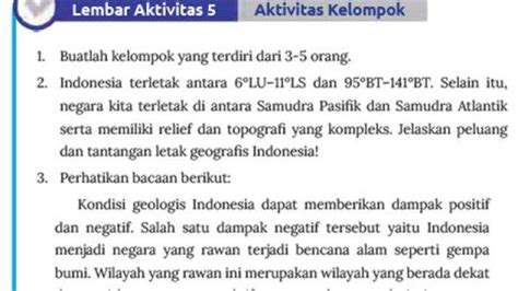 Soal IPS Kelas 7 SMP Kurikulum Merdeka Kunci Jawaban Lembar Aktivitas