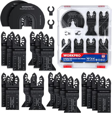 WORKPRO 22Pcs Lames De Scie Oscillantes Coffret Des Accessoires D