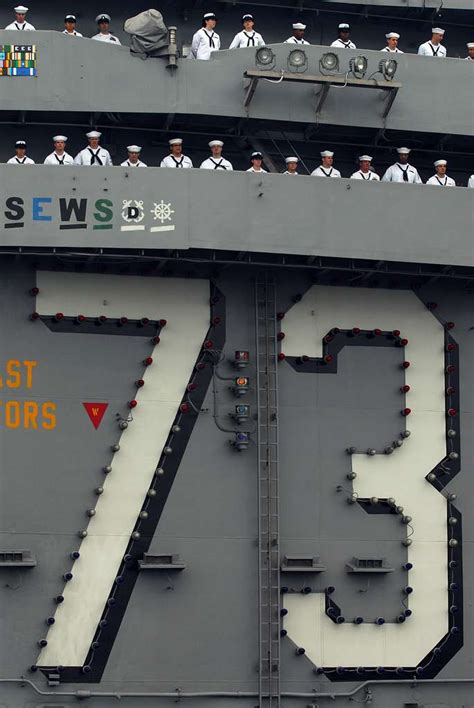 Sailors Man The Rails Aboard The Aircraft Carrier USS NARA DVIDS