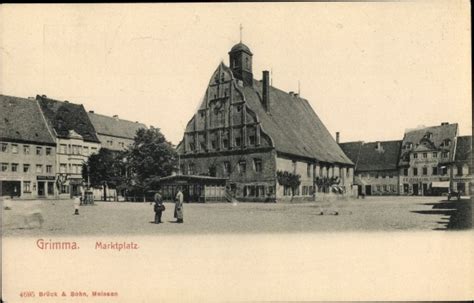 Ansichtskarte Postkarte Grimma In Sachsen Marktplatz Akpool De