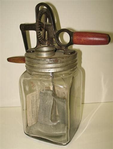 Antique Glass Butter Churn