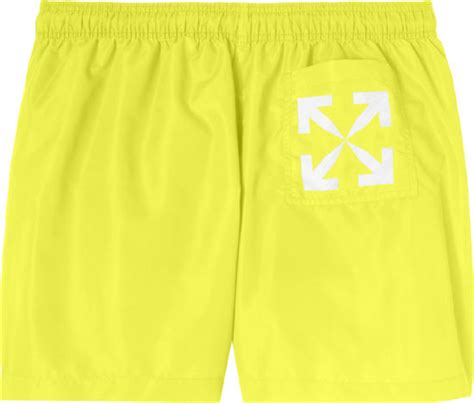 Off White Neon Yellow Arrows Swim Shorts Inc Style