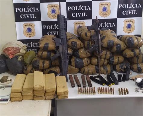 Operação SAJ forte apreende fuzis pistolas munições e 40 Kg de