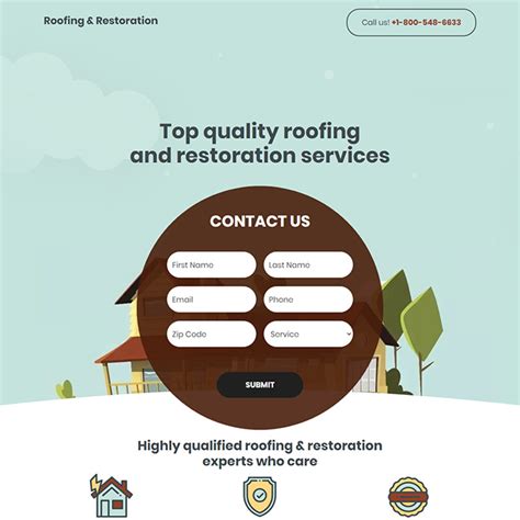 Ready To Use Roofing And Restoration Responsive Services Landing Pages