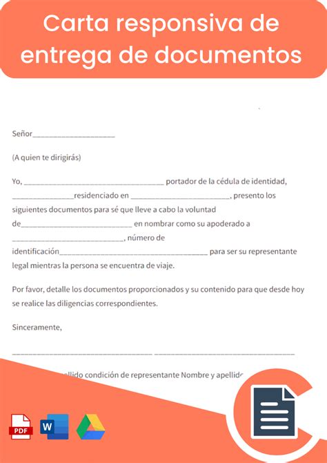 Formato Carta De Entrega De Documentos Image To U