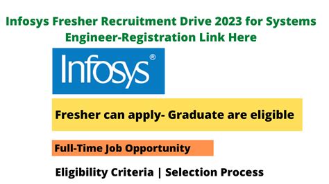 Infosys Fresher Recruitment Drive 2023 For Systems Engineer