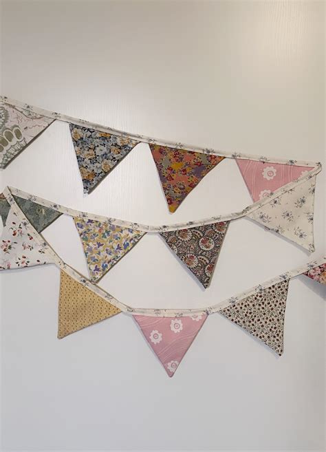 Fabric Bunting Handmade Cotton Decoration Girls Bedroom - Etsy