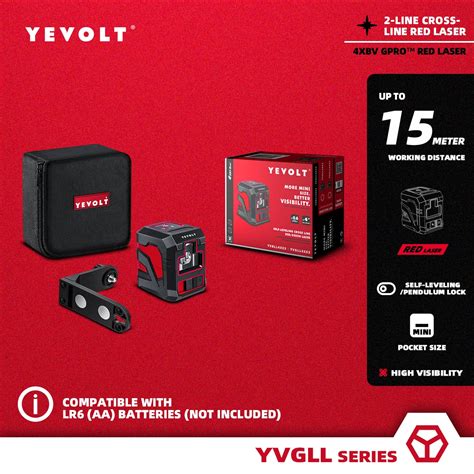 Yevvolt YVRLL4XS2B1 Kit De Nivel Rojo De L Nea Cruzada Herramienta De