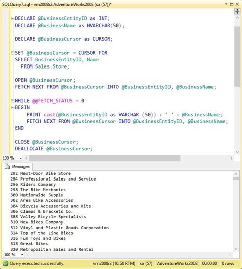 T Sql A Simple Example Using A Cursor Steve Stedman