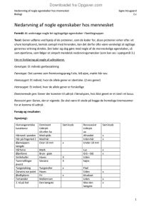 Nedarvning Af Nogle Egenskaber Hos Mennesket Biologi Opgaver