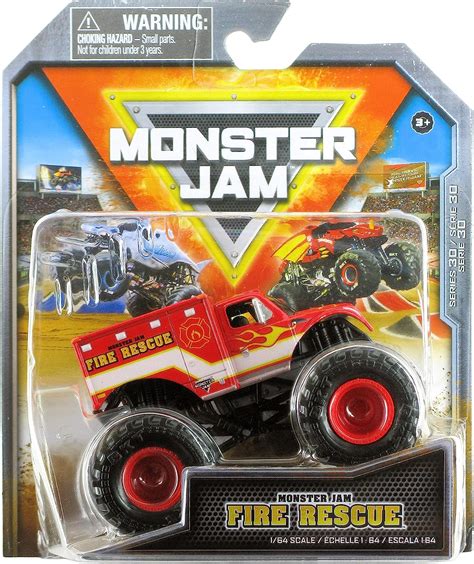 Amazon.com: Monster Jam 2023 Spin Master 1:64 Diecast Truck Series 30 Everyday Heroes Fire ...