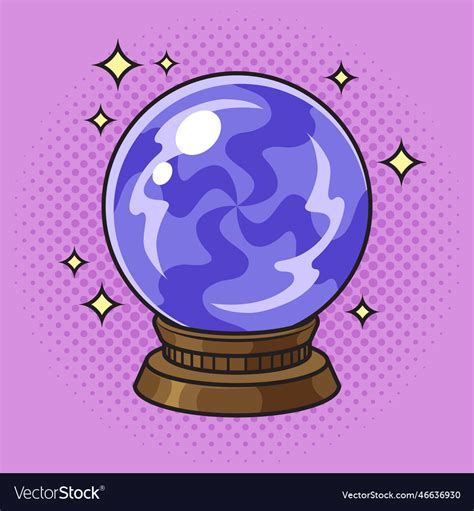 Fortune teller crystal ball pop art Royalty Free Vector